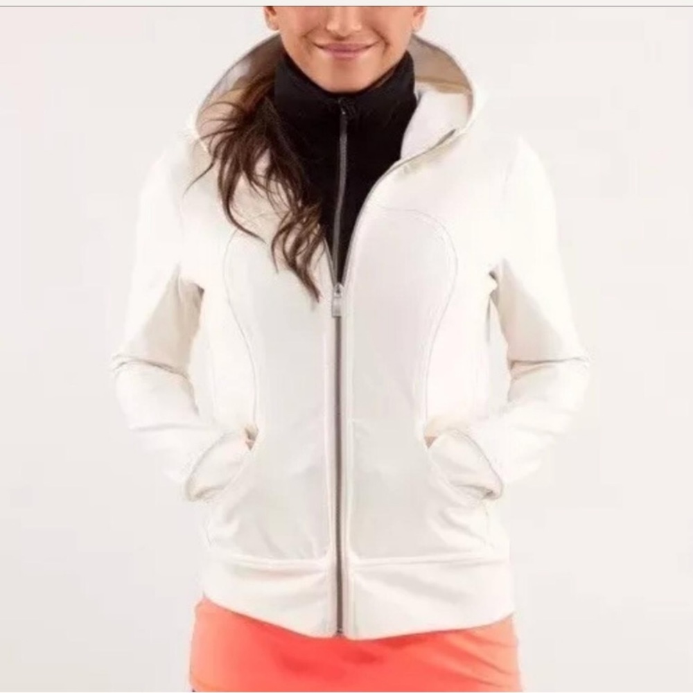 Lululemon Scuba Zip up ivory hooded jacket!